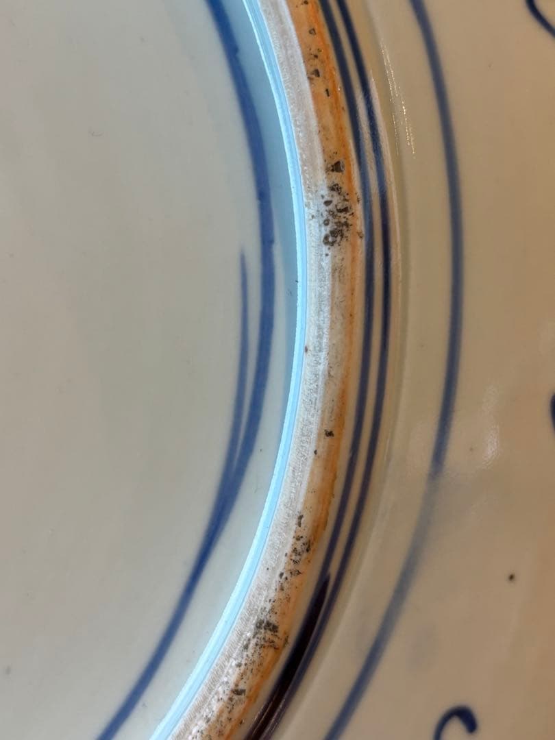 大人気　45.5cm 有田焼　古伊万里　江戸後期　大皿手描き　飾皿　色絵皿　大皿