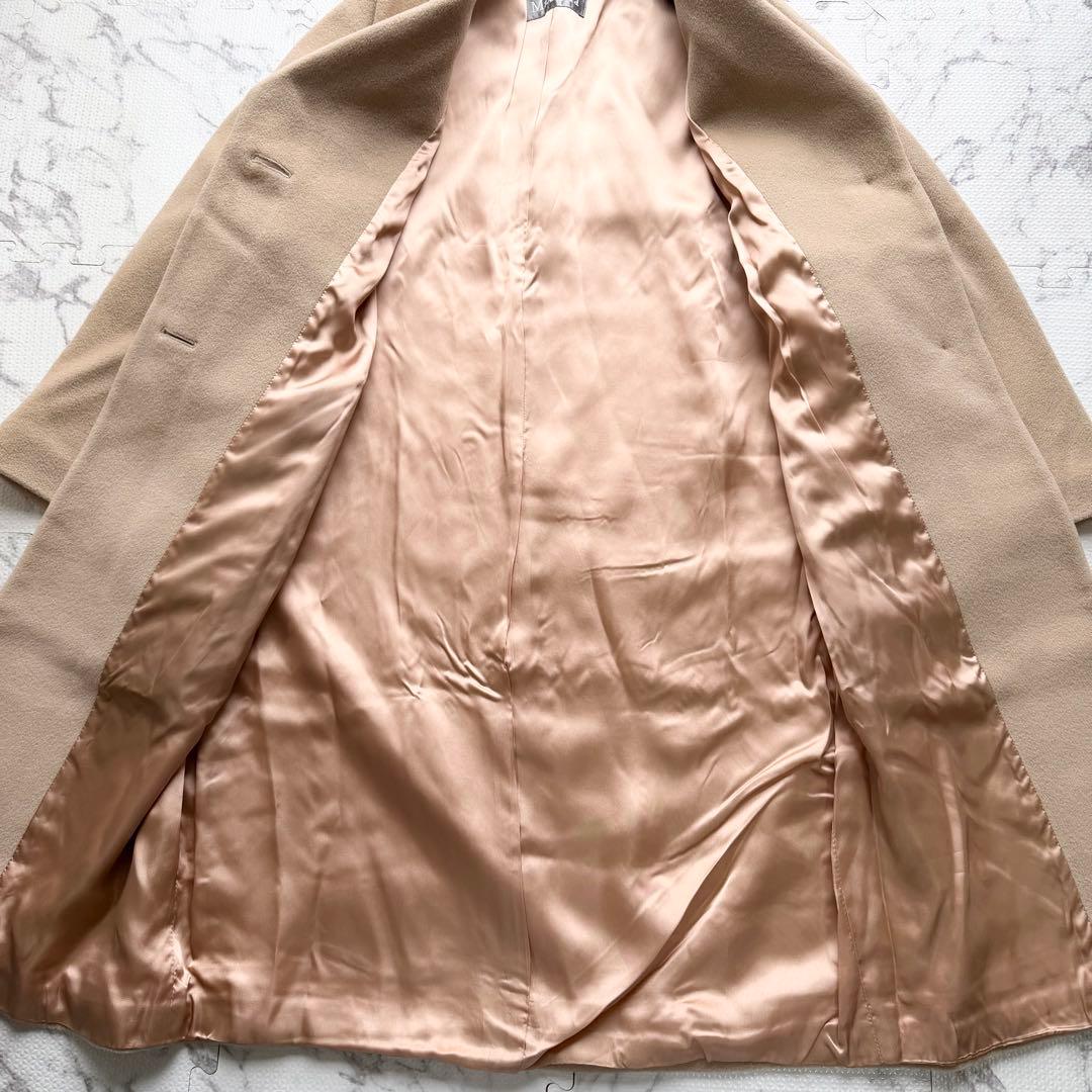 MaxMara マックスマーラ ウール ロングコート 銀タグ ベージュ 38