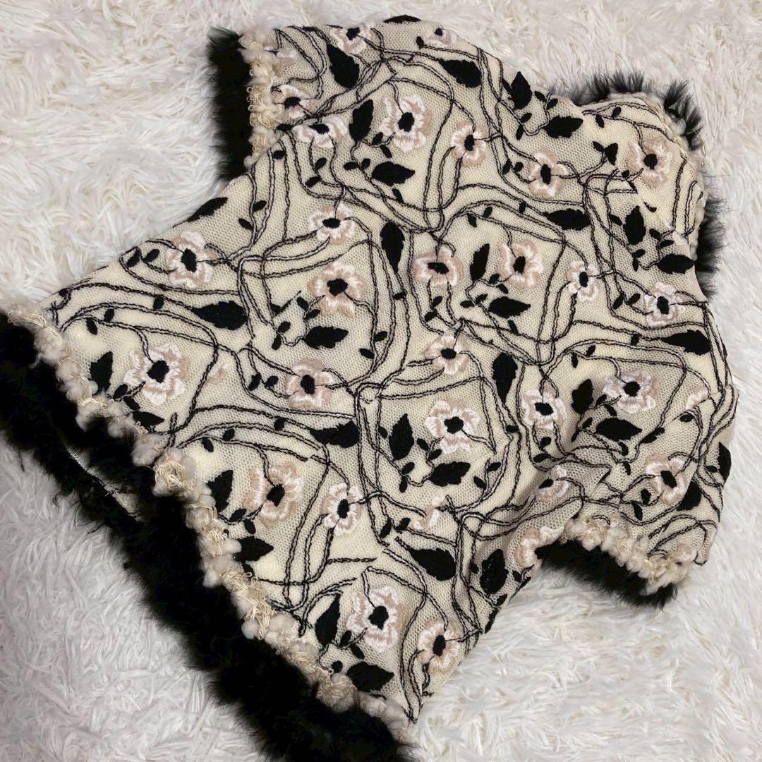 Rene お花刺繍ニットジャケット アイボリー 36 可愛い オシャレ