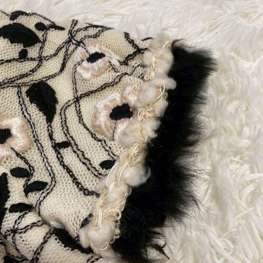Rene お花刺繍ニットジャケット アイボリー 36 可愛い オシャレ