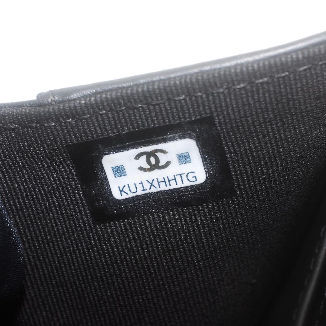 らら CHANEL＊キャビアスキン＊マトラッセ＊三つ折り財布＊ブラック