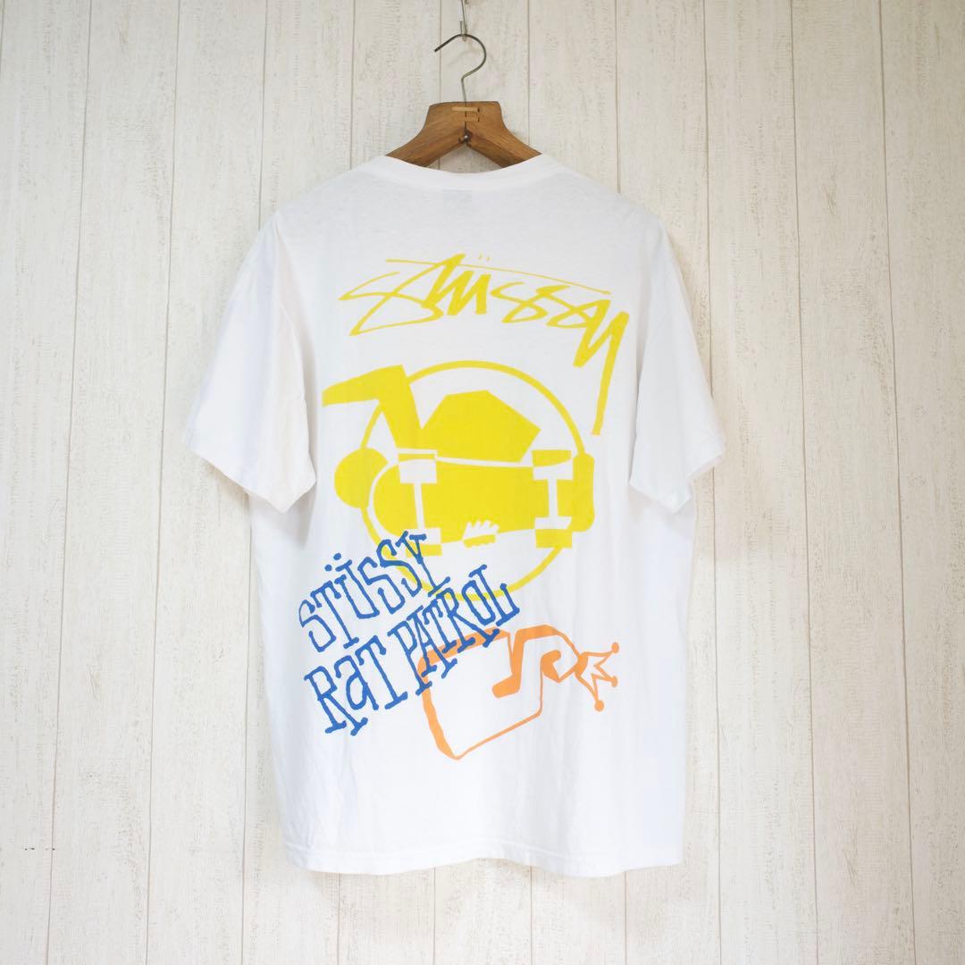 00s OLD STUSSY スカル 折れクラウン　グラフィック Tシャツ