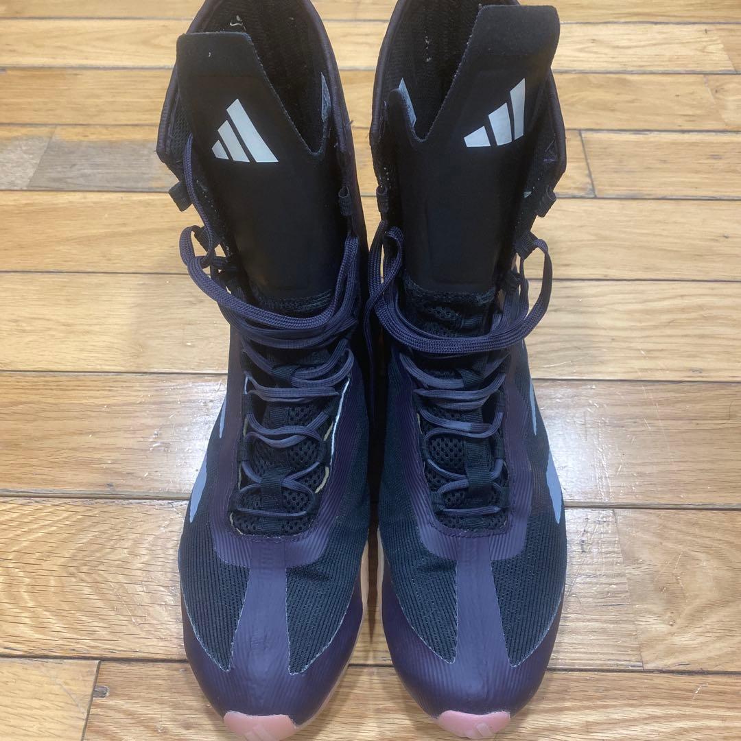 adidas ボクシングシューズ 黒/紫 ハイカット　27.5cm