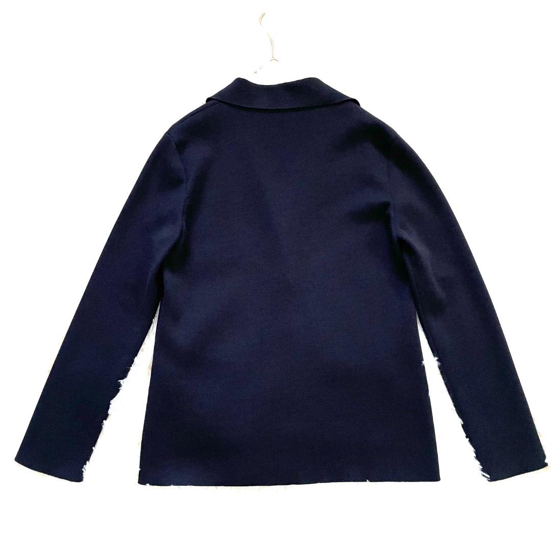 DAMA collection シルク カシミヤ混 ニットジャケット 濃紺 L