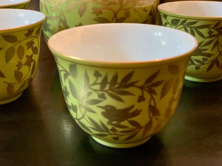 たち吉 美濃焼 『萌葱金彩』　茶器セット　急須１個・お茶呑茶碗５個