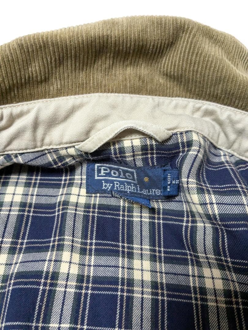 90s XL ポロラルフローレン 襟コーデュロイ スイングトップ ベージュ