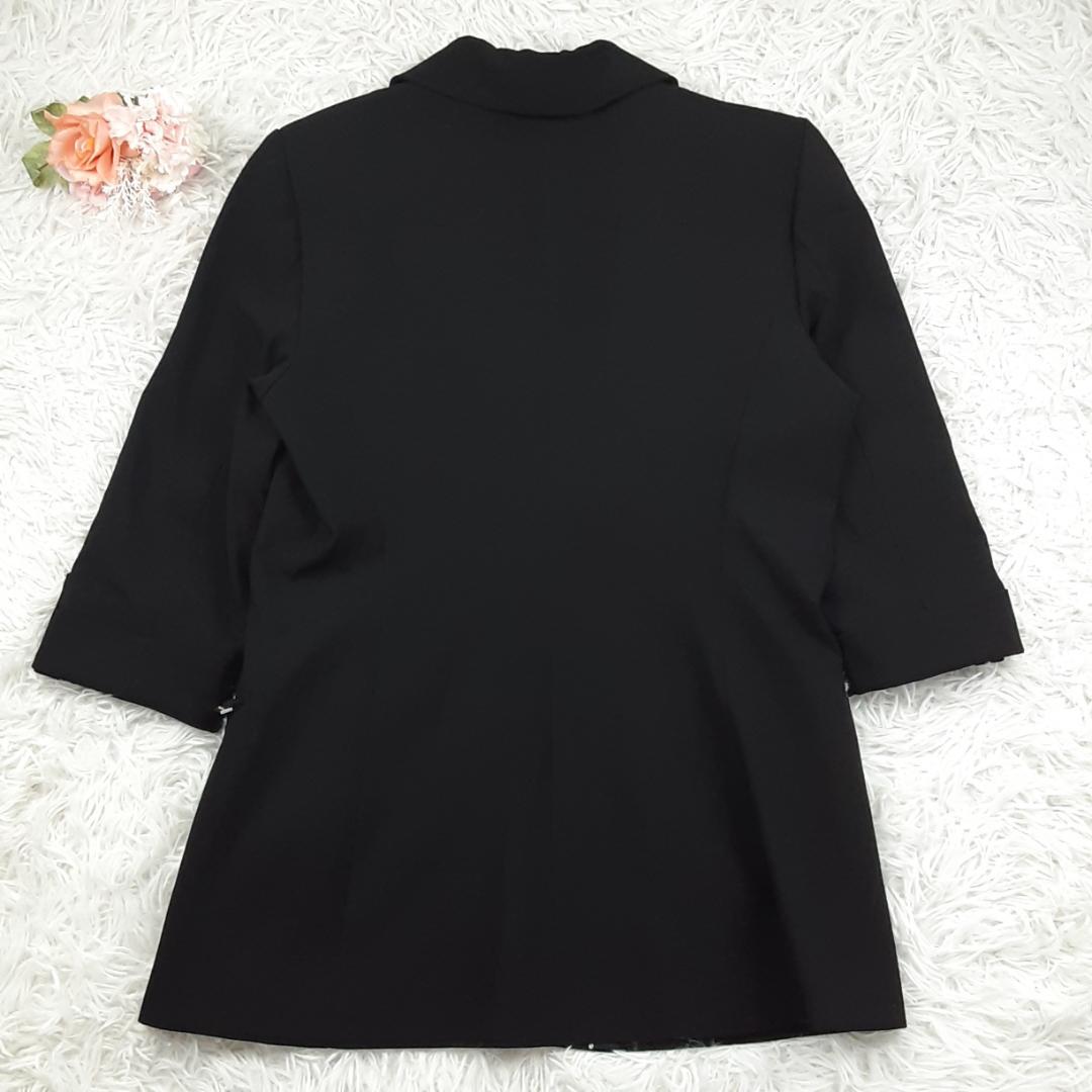 美品◎  テーラードジャケット ロング丈 黒 L相当