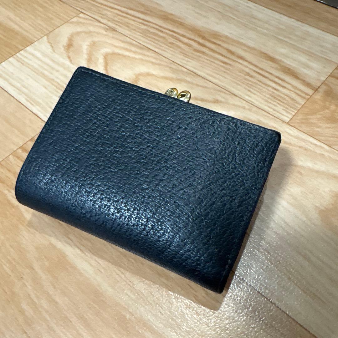 【美品】ヴィヴィアンウエストウッド 三つ折り財布 がま口　ビックオーブ　レザー