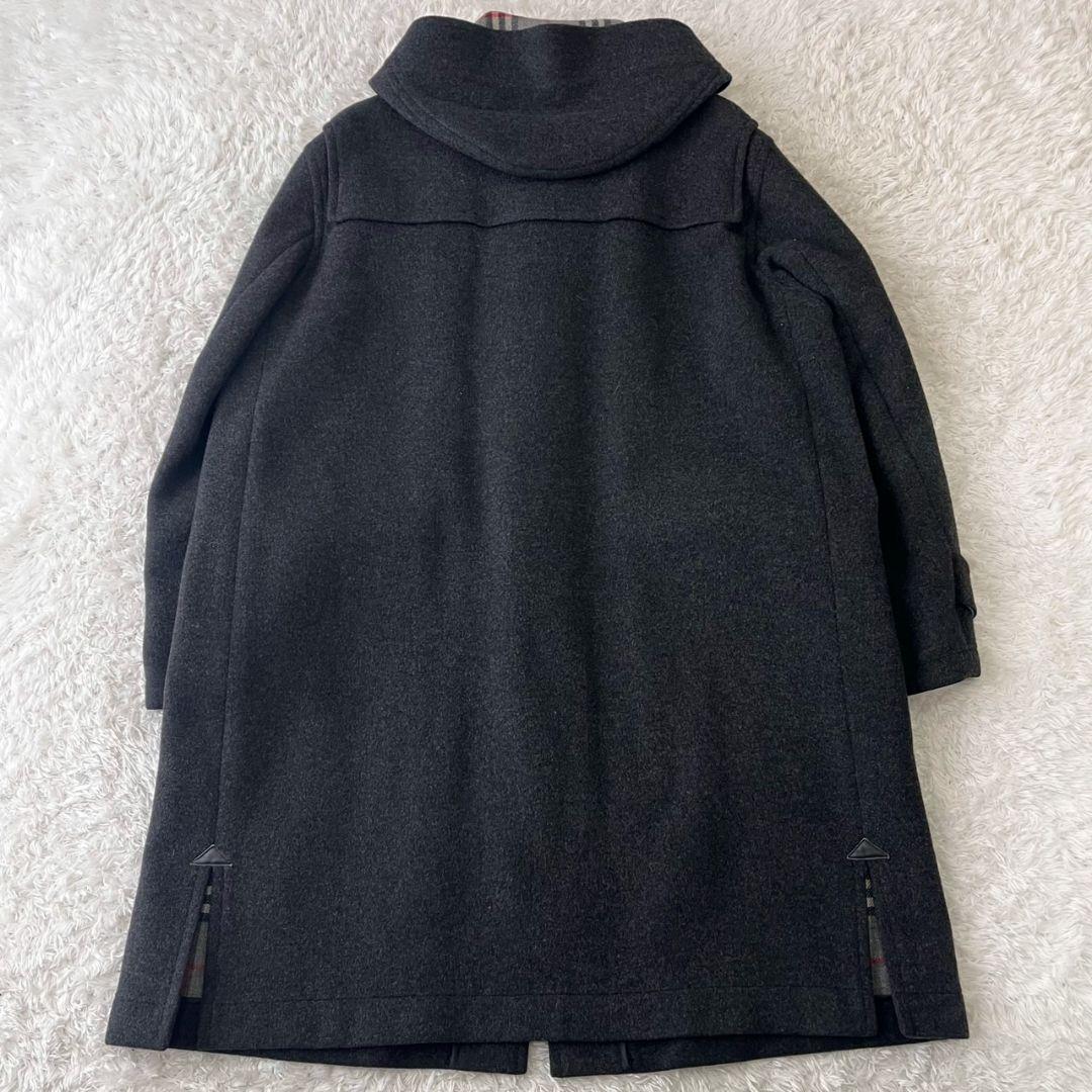 バーバリーズ ダッフルコート カシミヤ ノバチェック 日本製 ブラック 2XL