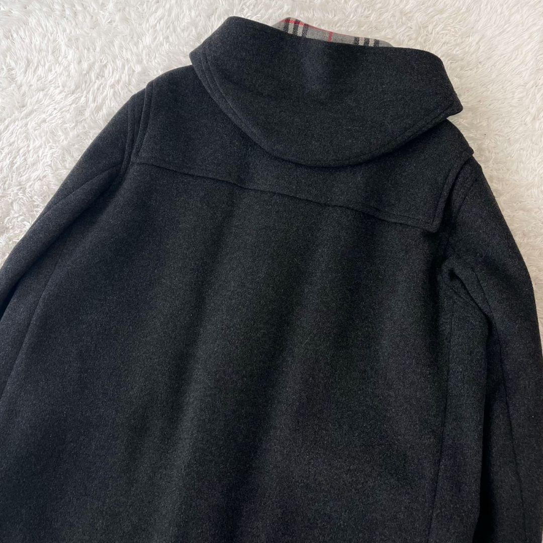 バーバリーズ ダッフルコート カシミヤ ノバチェック 日本製 ブラック 2XL