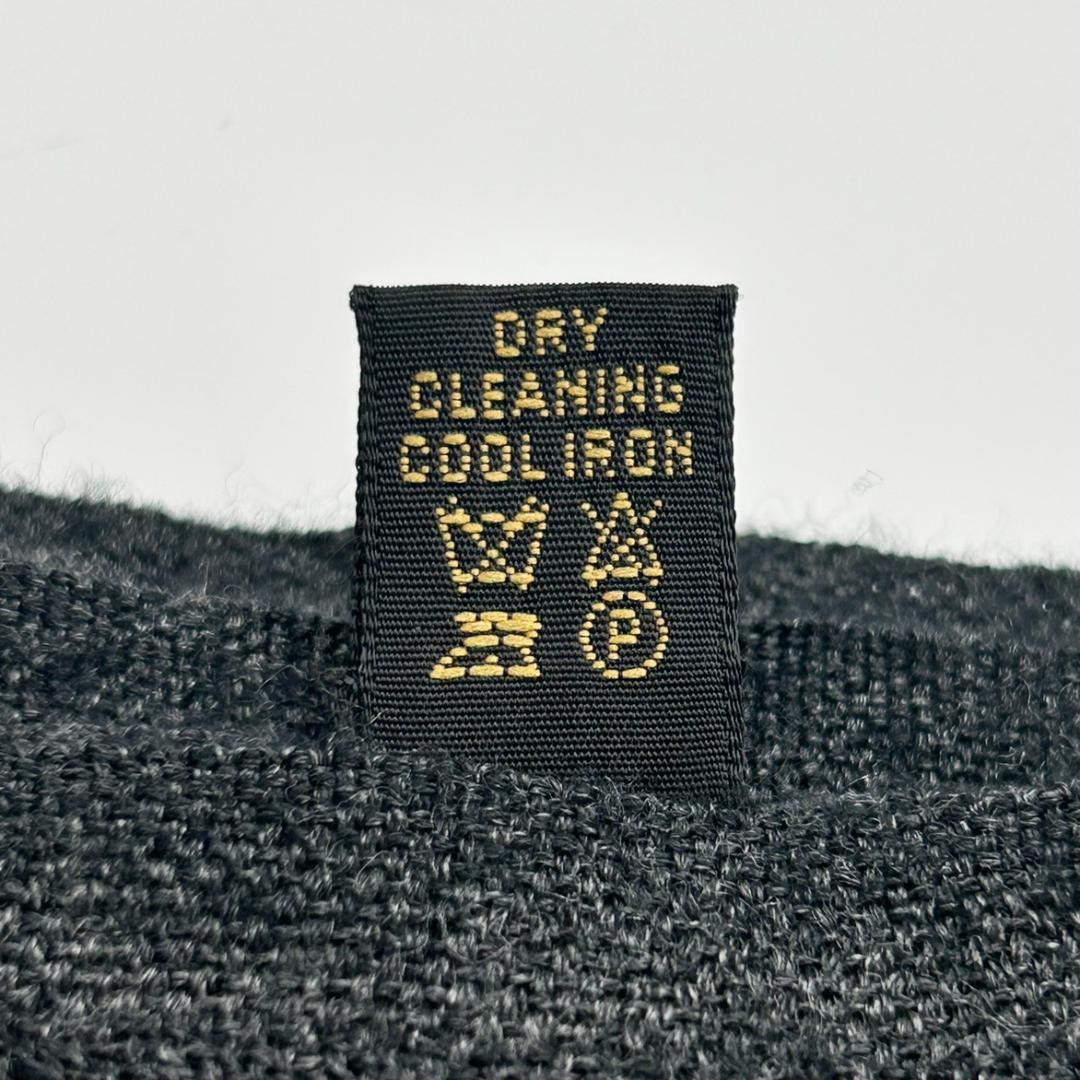 CHANEL　シャネル　大判ストール　マフラー　カシミアシルク　ダークグレー　黒