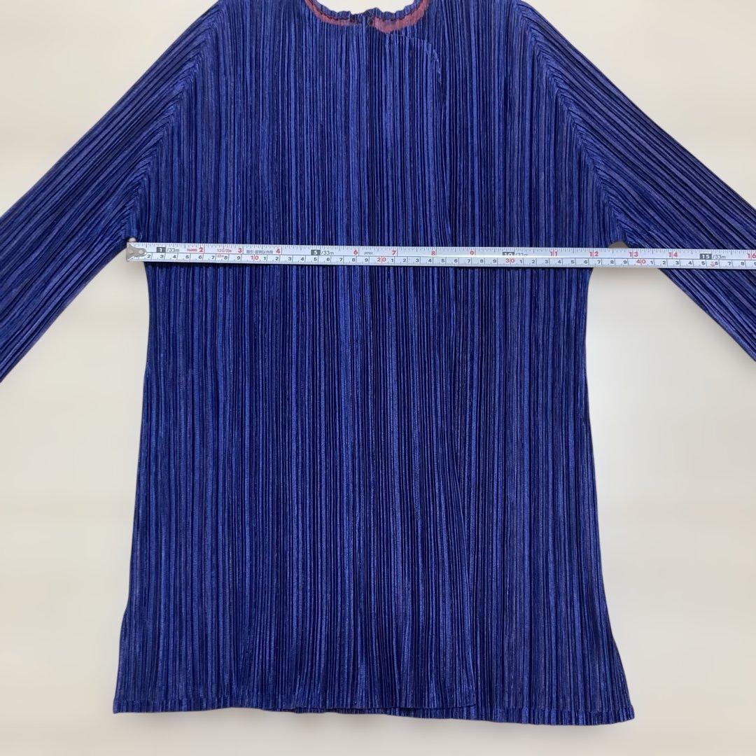 PLEATS PLEASE プリーツプリーズ　ネイビー/裏レッド 長袖トップス