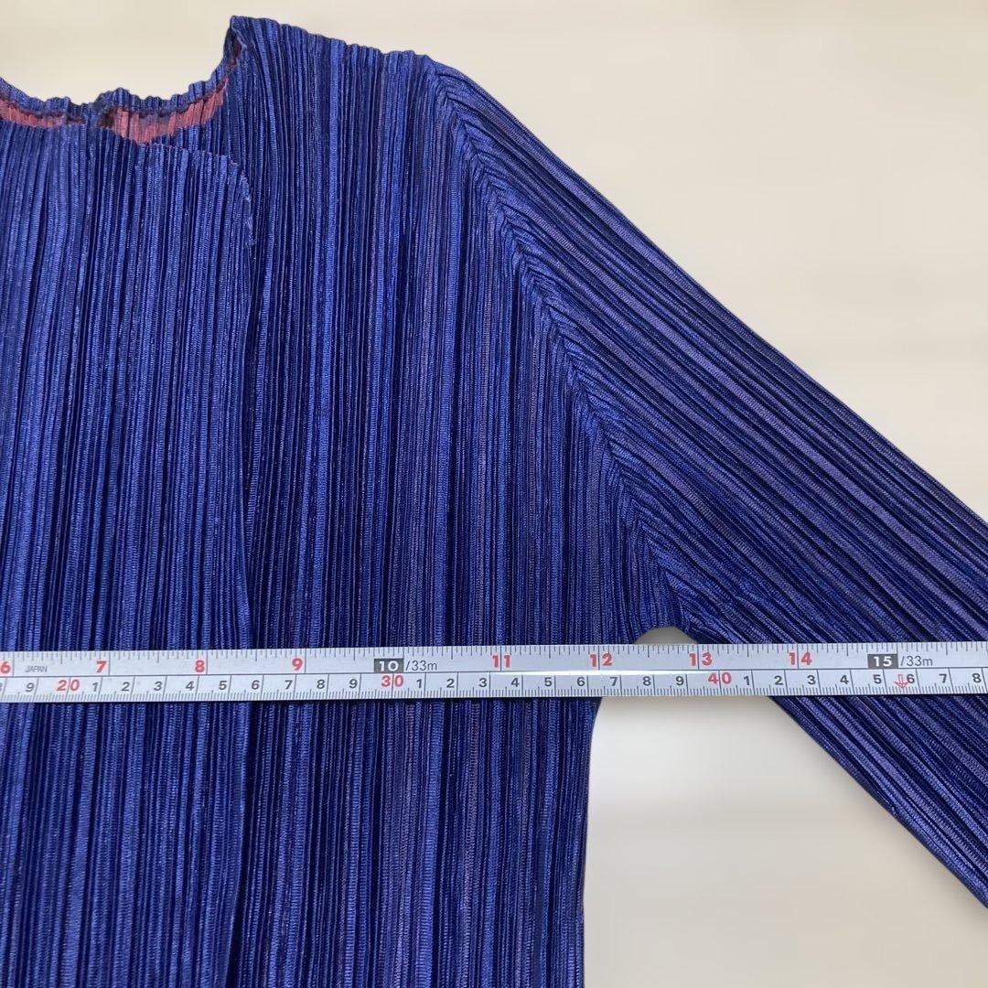 PLEATS PLEASE プリーツプリーズ　ネイビー/裏レッド 長袖トップス