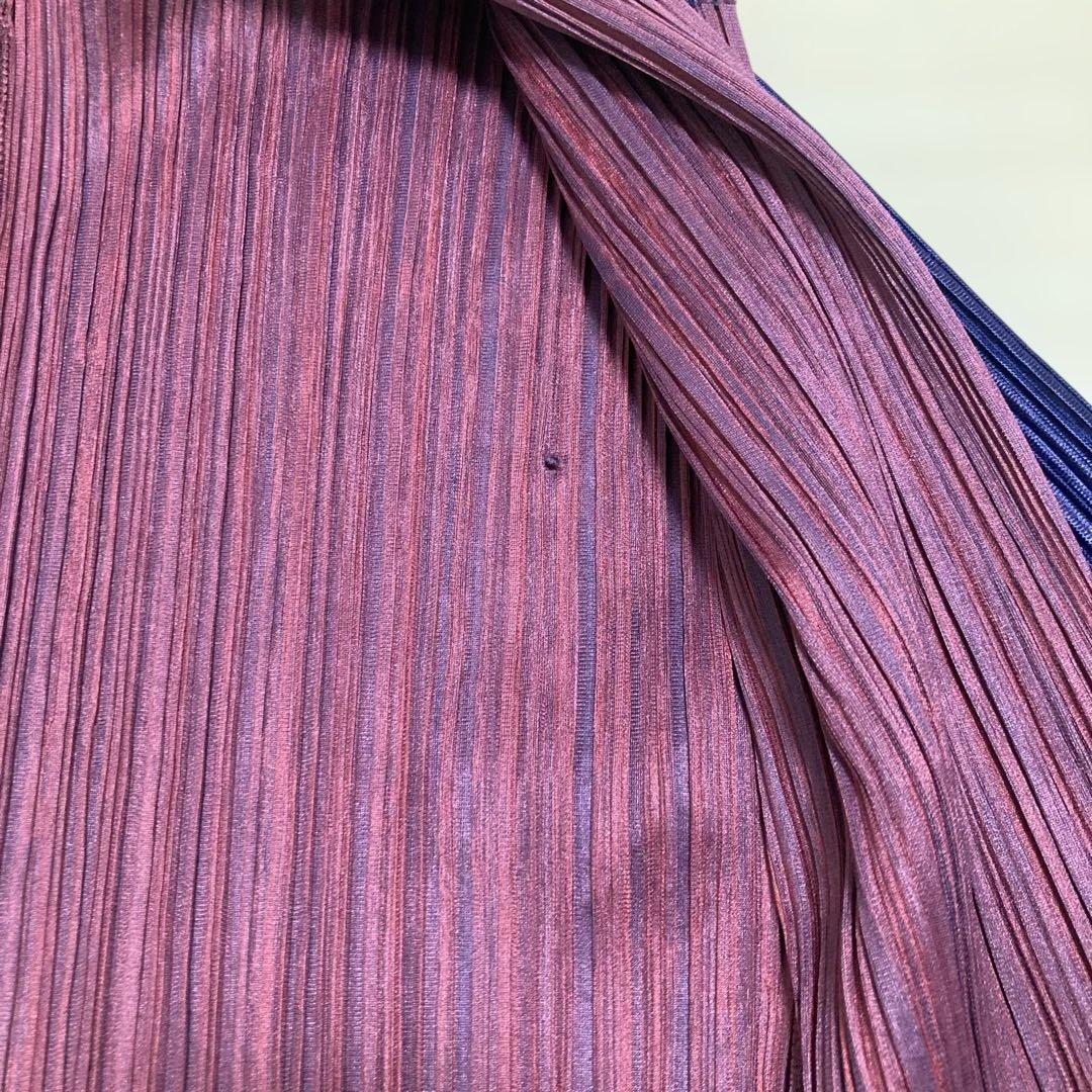 PLEATS PLEASE プリーツプリーズ　ネイビー/裏レッド 長袖トップス