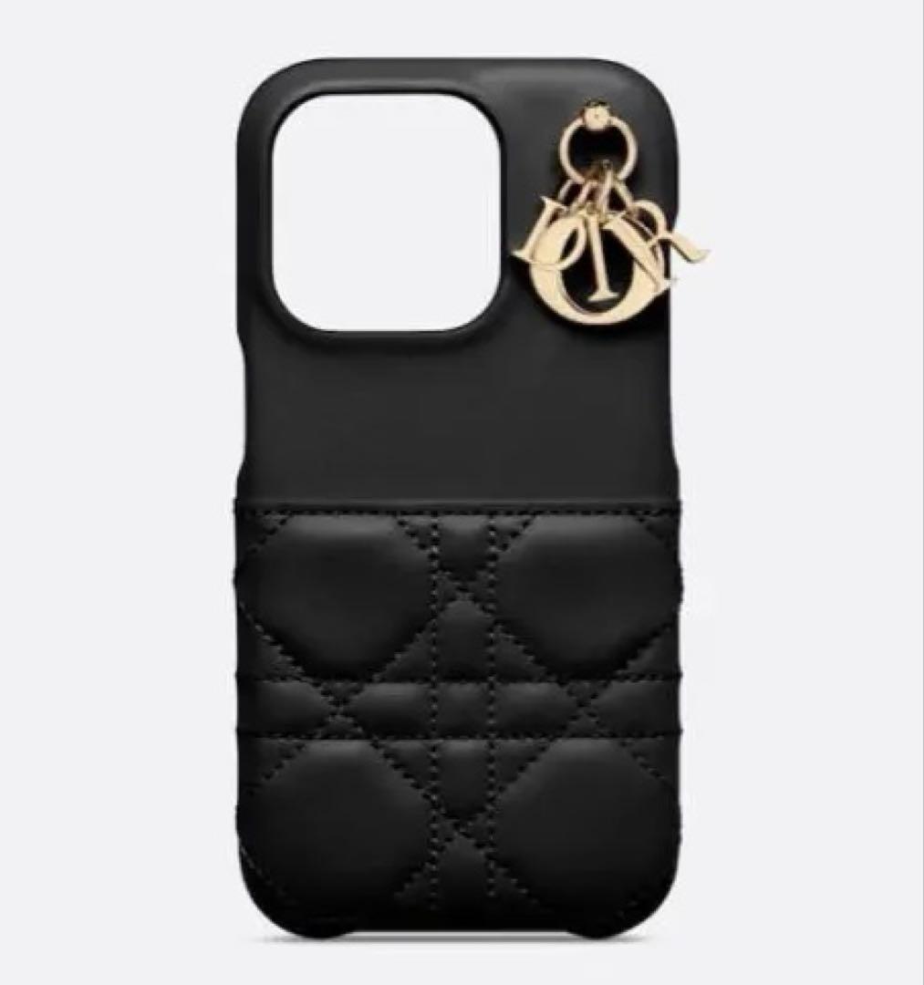 【当日発送】Lady Dior iPhone 15 Proケース ブラック