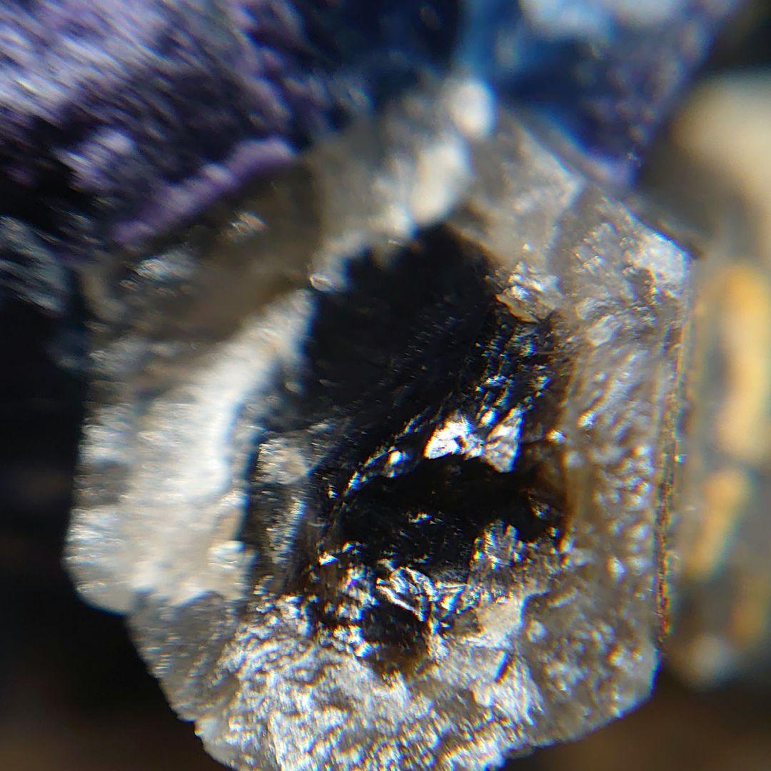 【47g】中国 ヤオガンシャン産 ブルーパープルフローライト 煙水晶共生