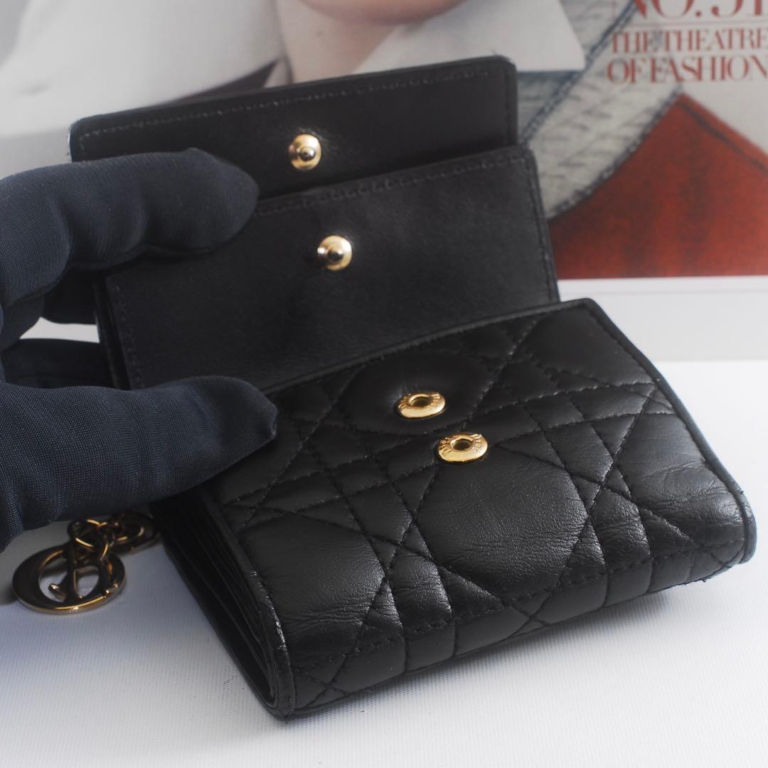 ＊Lady Dior＊ディオール＊ラムスキン＊ロータスウォレット＊カナージュ