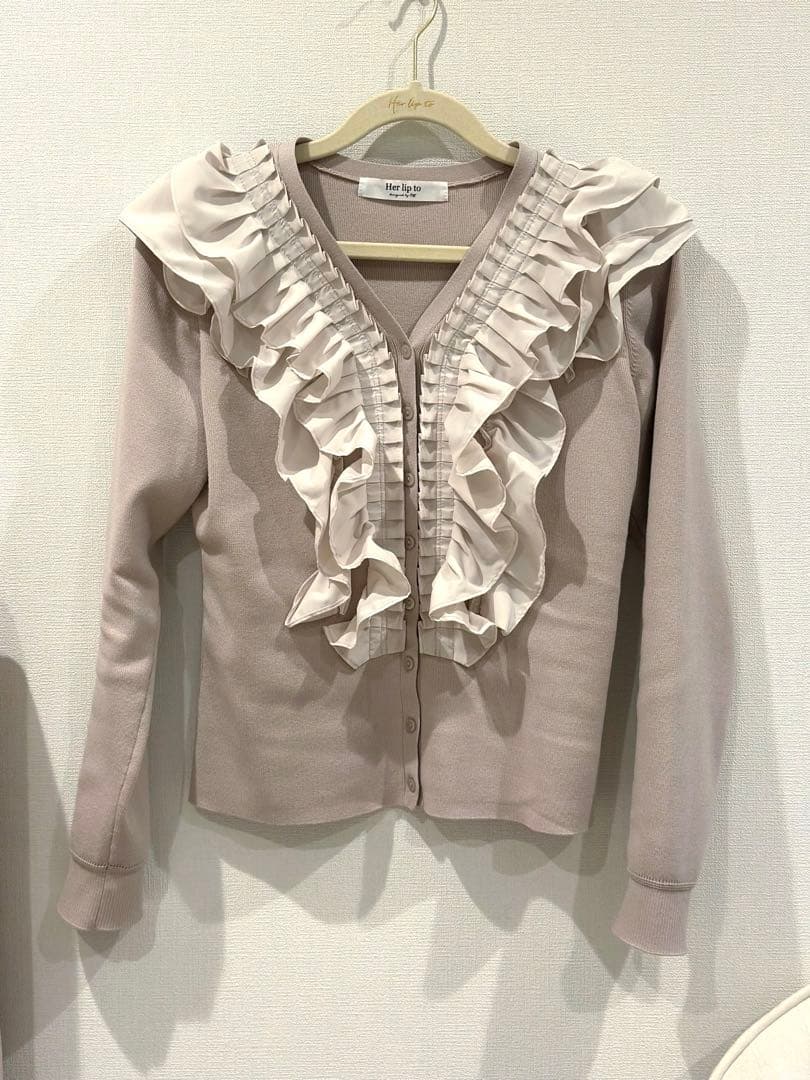 Herlipto Ruffle Pleated Knit Cardigan ♡