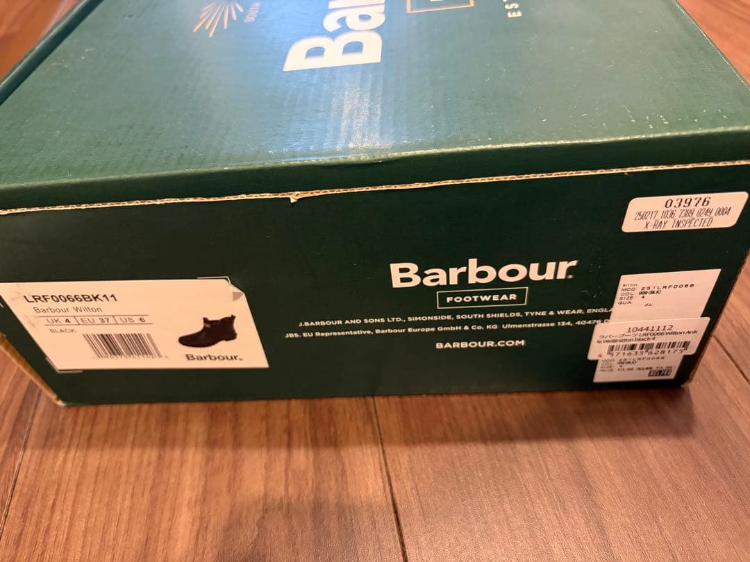 Barbourバブアー サイドゴア レインブーツ ブラックUK4