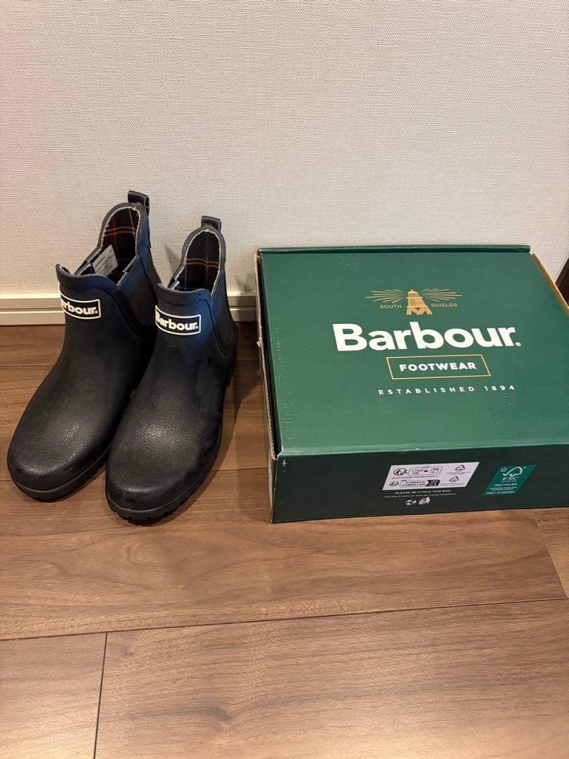 Barbourバブアー サイドゴア レインブーツ ブラックUK4