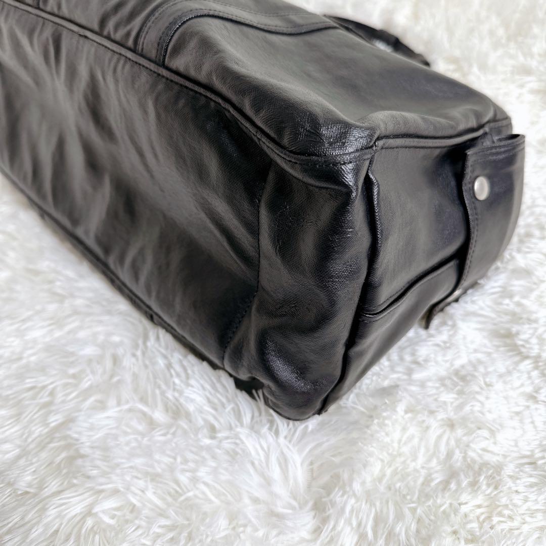 【美品】【希少】POTERフリースタイル ボストンバッグ　ブラック　レザー