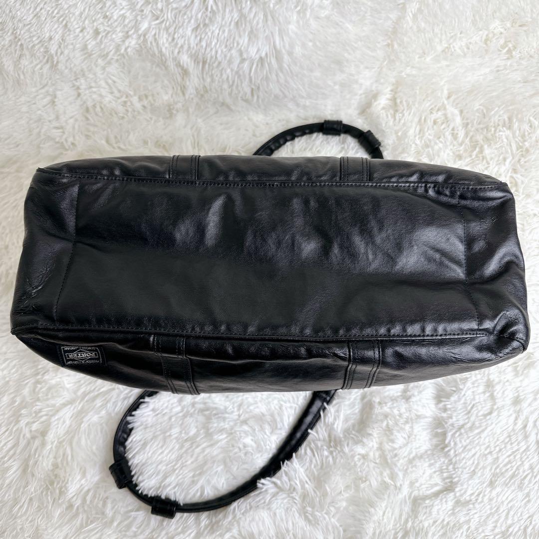 【美品】【希少】POTERフリースタイル ボストンバッグ　ブラック　レザー