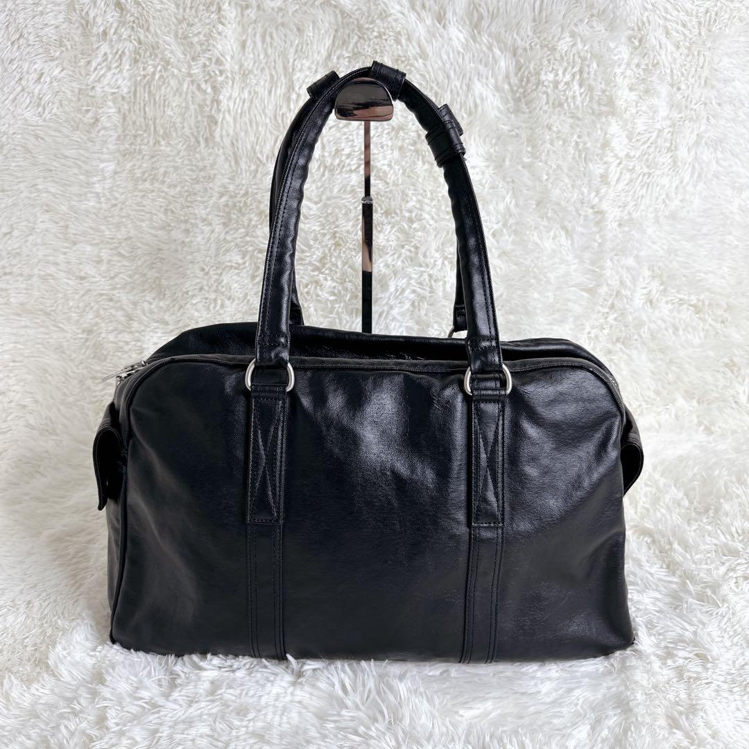 【美品】【希少】POTERフリースタイル ボストンバッグ　ブラック　レザー