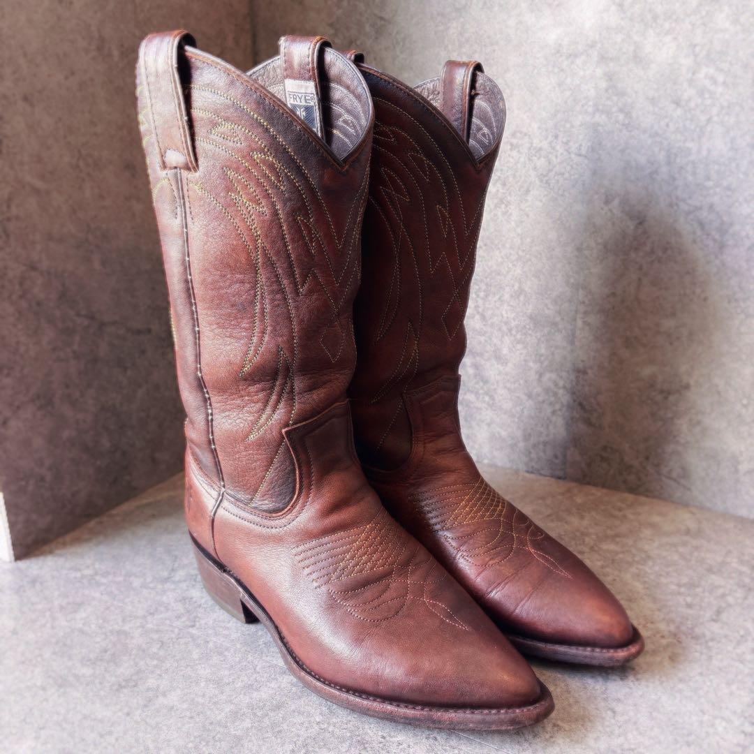 FRYE フライ ウエスタンブーツ 7.5B レザー ブラウン