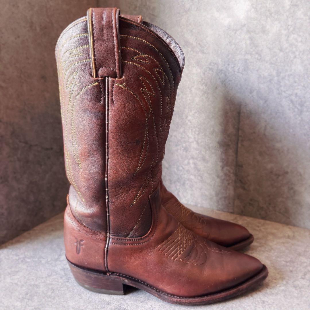 FRYE フライ ウエスタンブーツ 7.5B レザー ブラウン