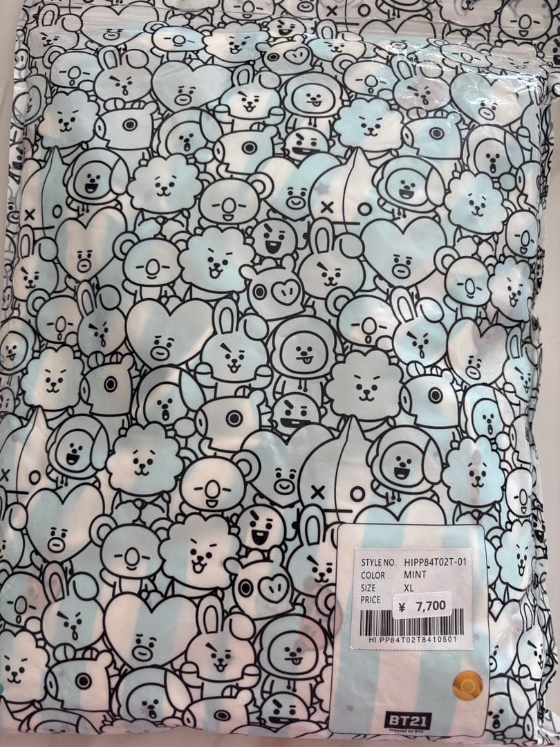 BT21 ストライプ柄パジャマ XLサイズ ミント　shooky