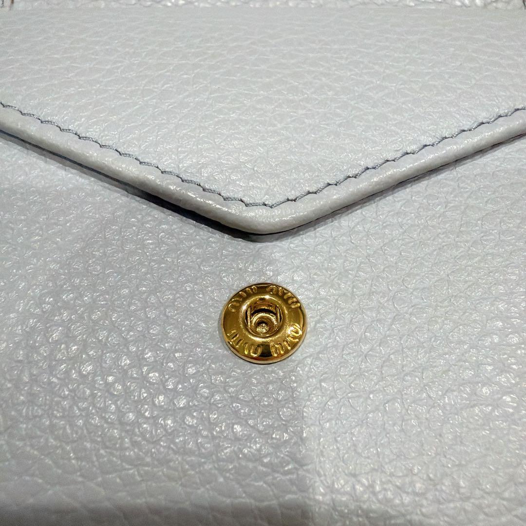 Miu Miu ブルー系 三つ折り財布　ミニ財布　カードケース　ケース