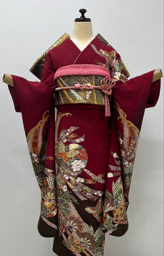 振り袖　フルセット　別誂長襦袢　成人式　金彩加工　刺繍入り　後藤久美子　819