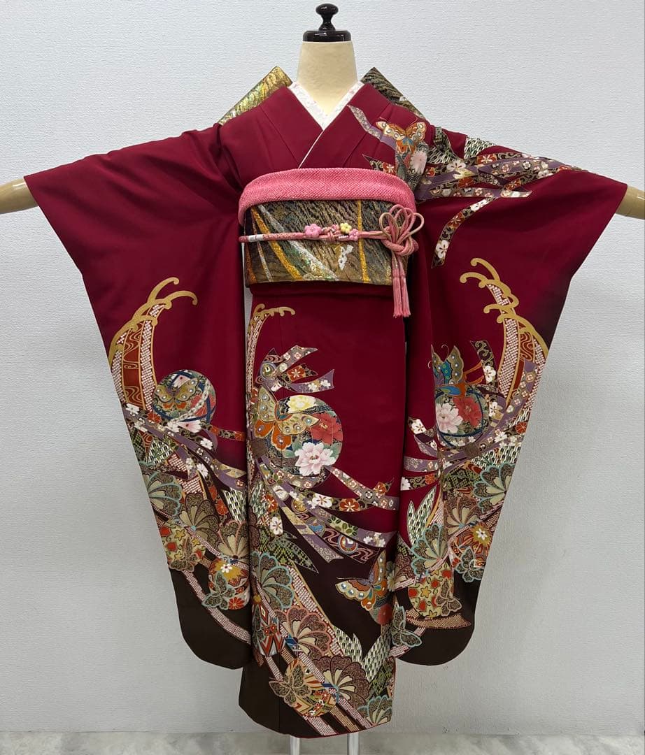 振り袖　フルセット　別誂長襦袢　成人式　金彩加工　刺繍入り　後藤久美子　819