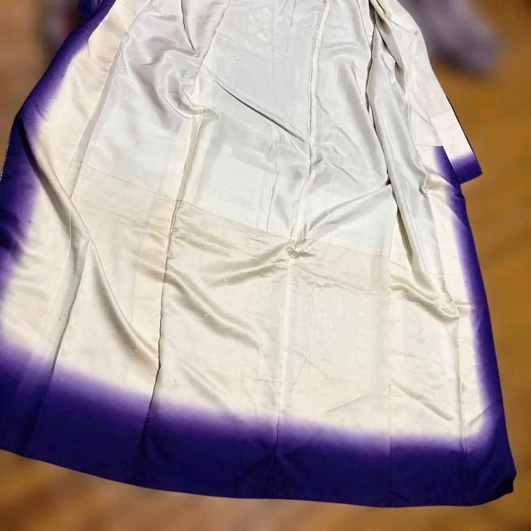 振袖着物　正絹　絞り　紫系