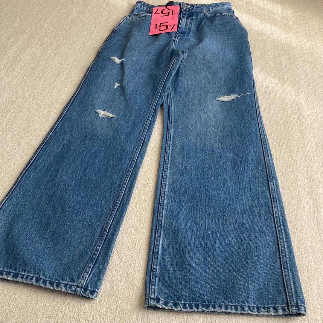 専用　新品 定価3万 woadblue ハイウエスト セミワイド フレアデニム