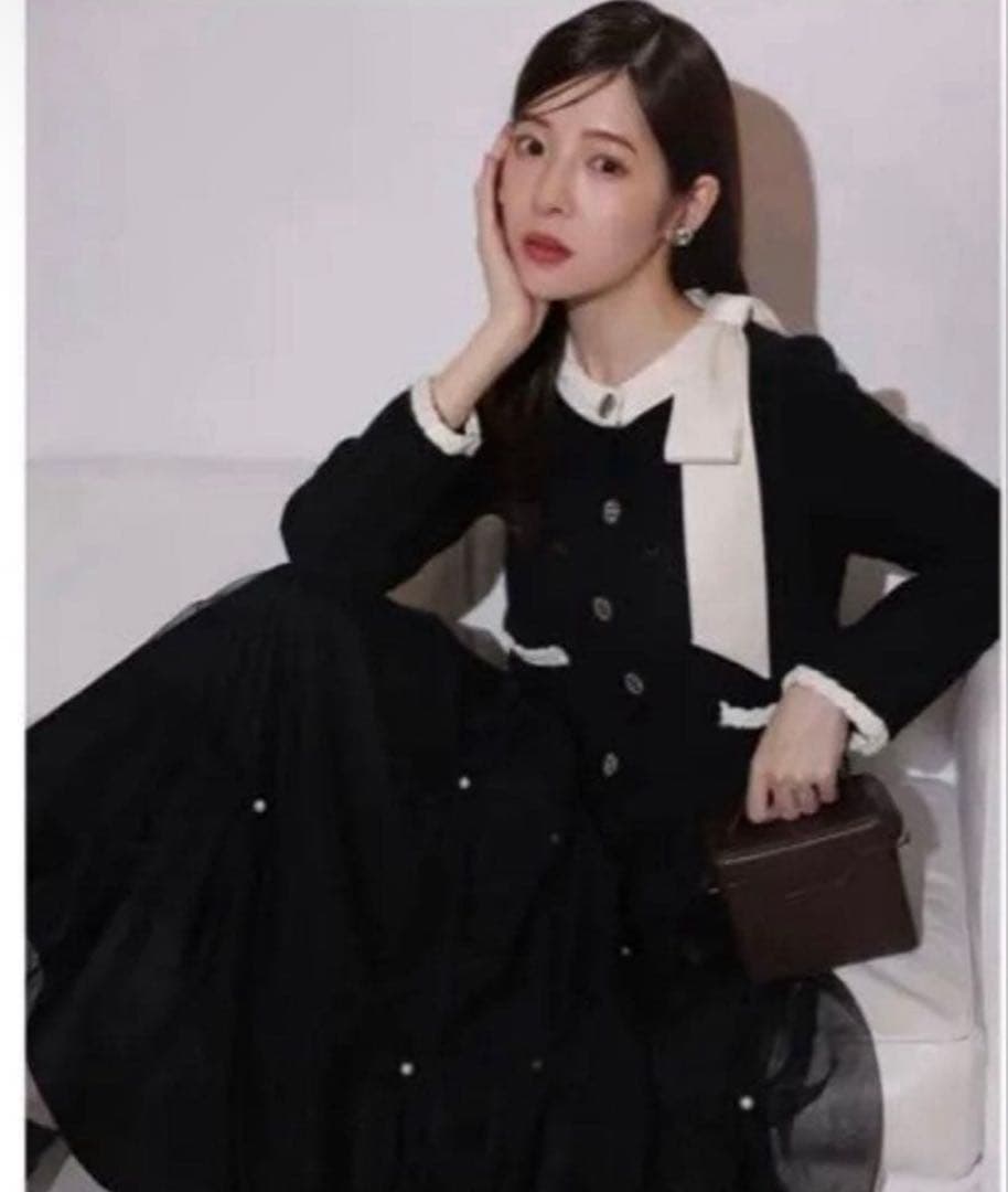 MARIEBELLEコラボ Ribbon Knit Jacket
