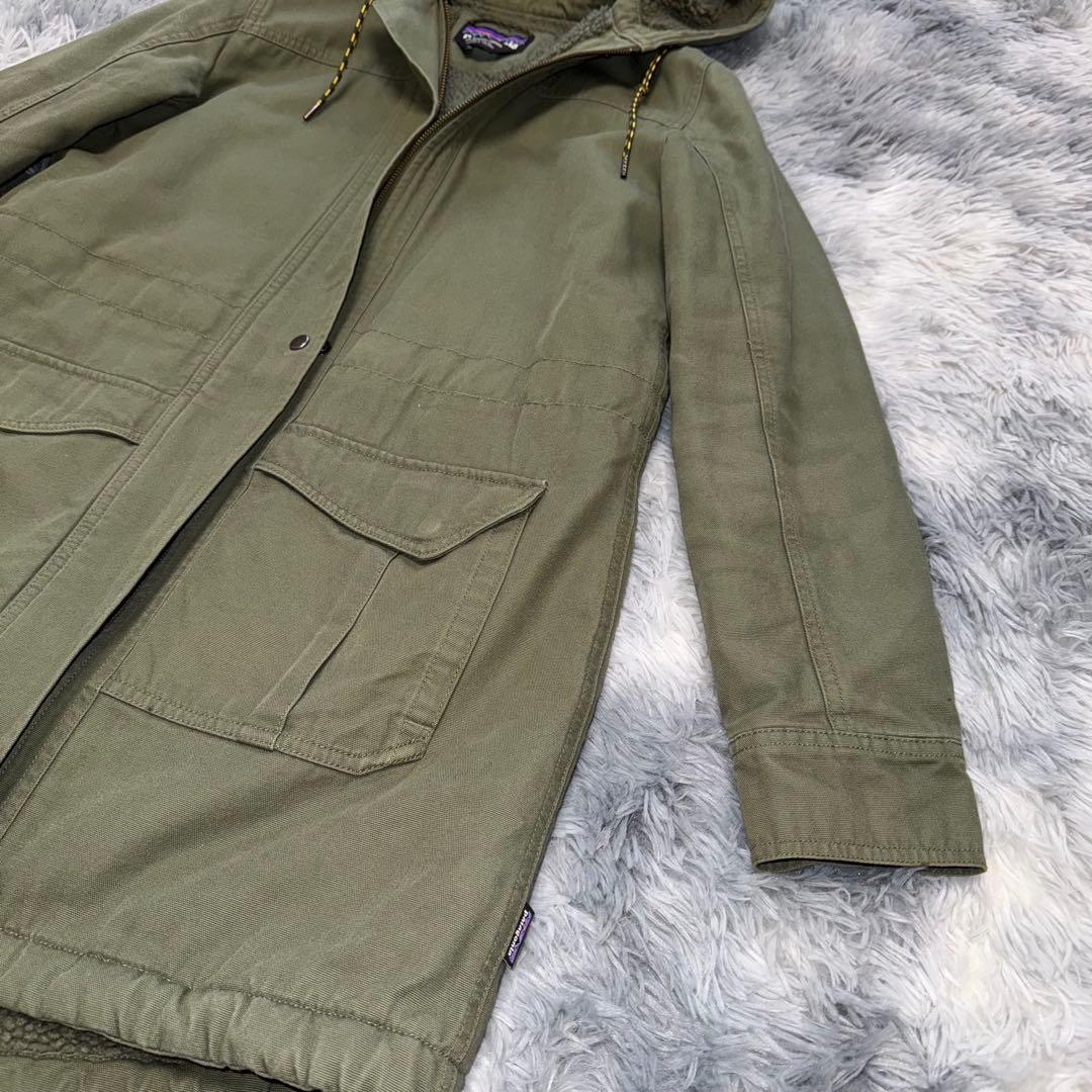Patagonia モッズコート レディース 裏起毛カーキ XS