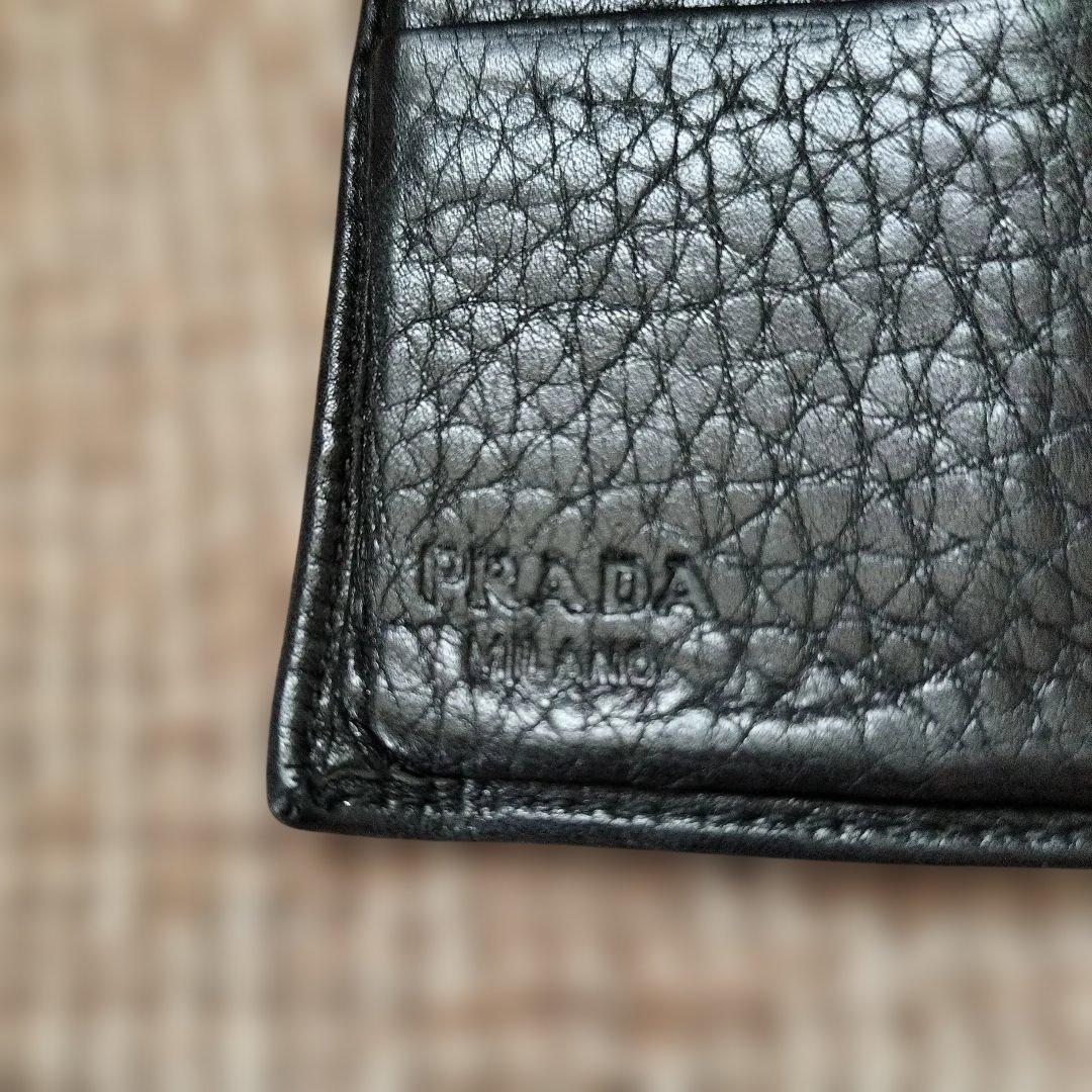 PRADA ヴィッテロダイノ レザー製 二つ折り財布 黒