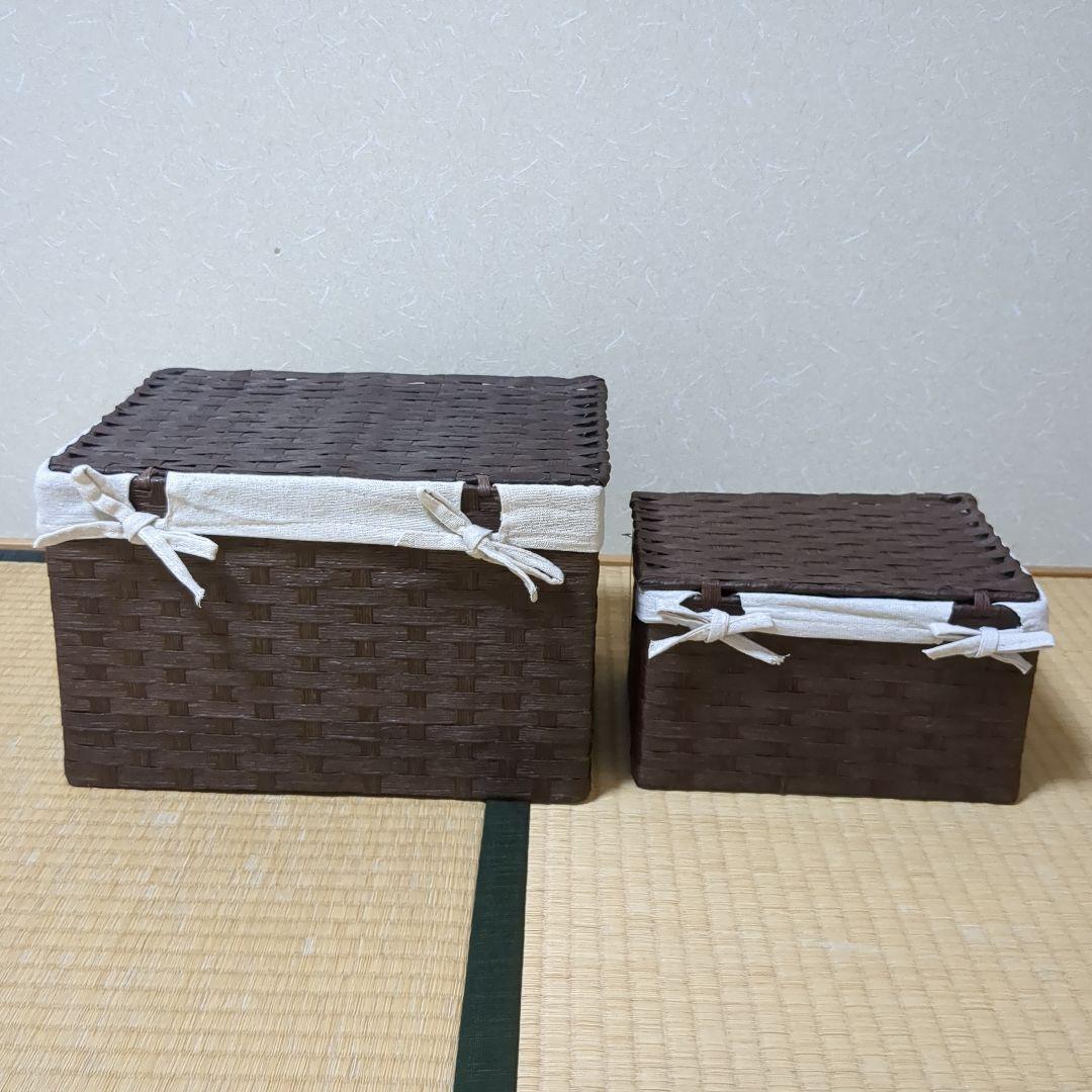 クマ✿収納バスケットセット 内布付き 蓋付き収納ボックス マガジンラック