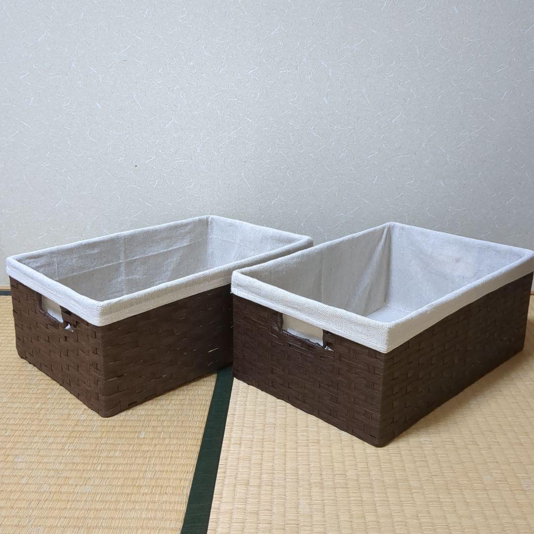 クマ✿収納バスケットセット 内布付き 蓋付き収納ボックス マガジンラック