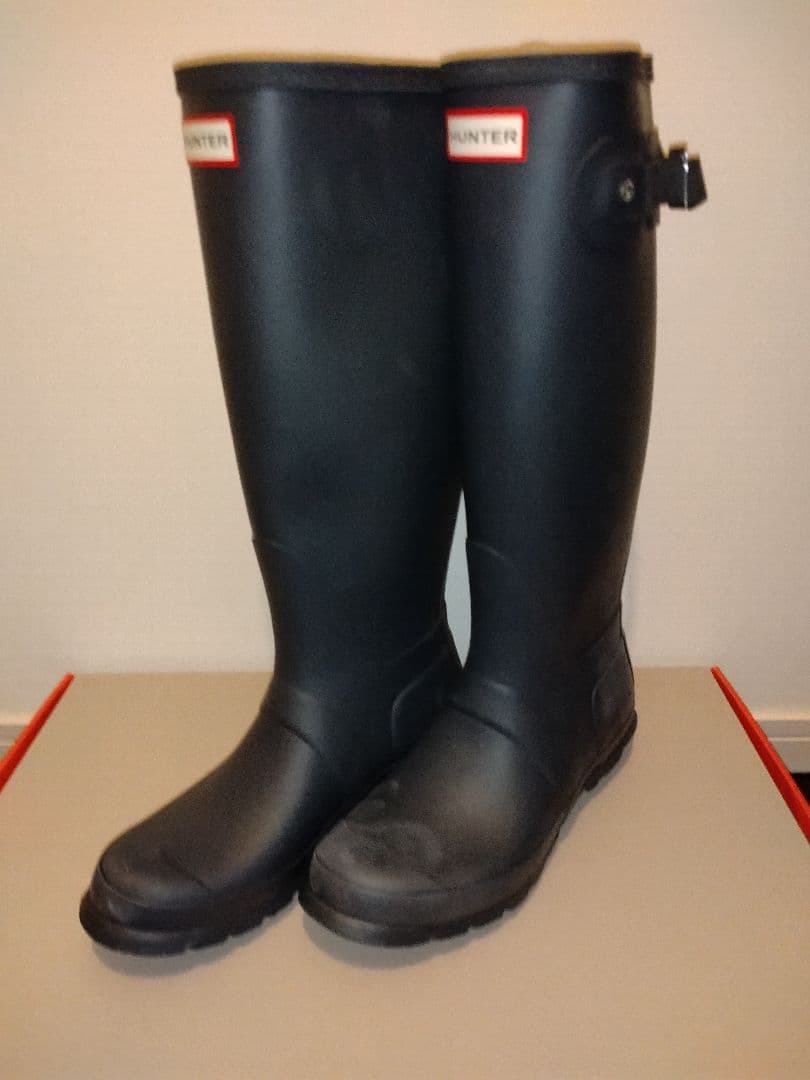 ■新品未使用■訳あり！ハンター　レインブーツ　長靴　ネイビー　24cm
