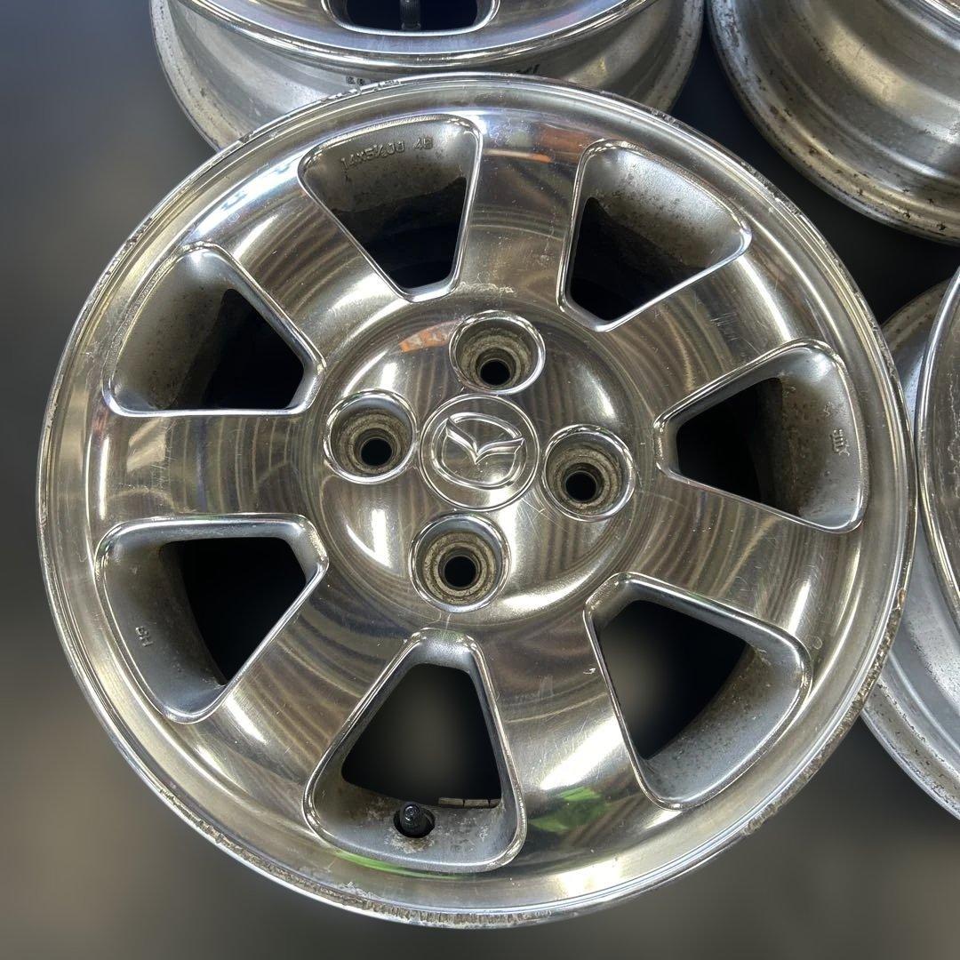 中古アルミ14x5.5マツダ純正メッキ　　4本セット