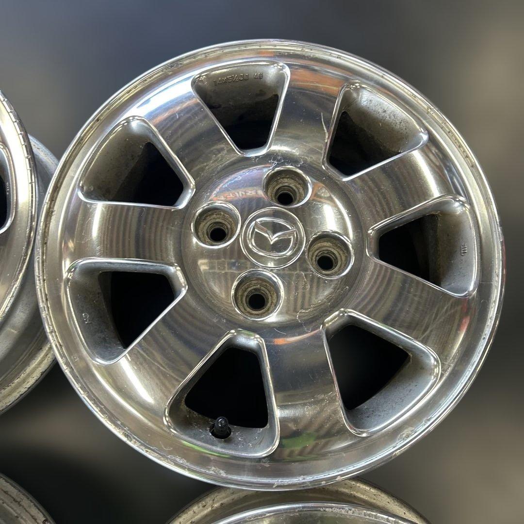 中古アルミ14x5.5マツダ純正メッキ　　4本セット