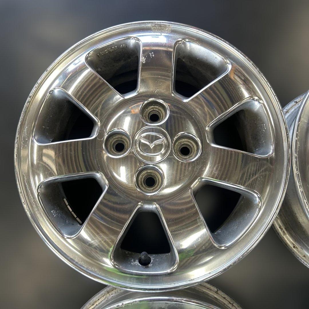 中古アルミ14x5.5マツダ純正メッキ　　4本セット