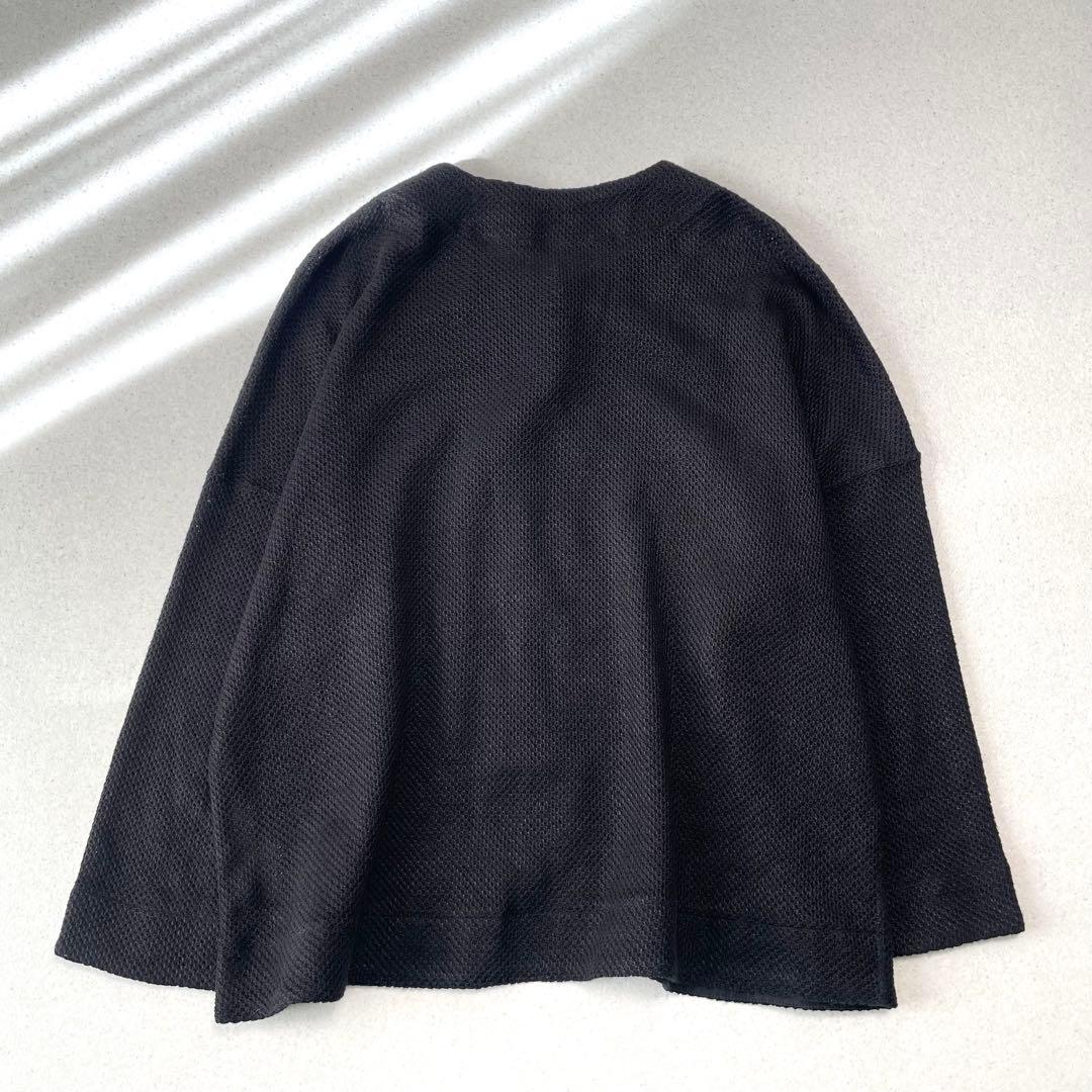 中川政七商店 リネン100% ノーカラージャケット カーディガン