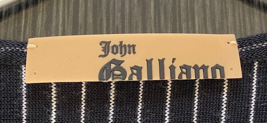 John Galliano ウール　シルク　カーディガン　ストライプ　S