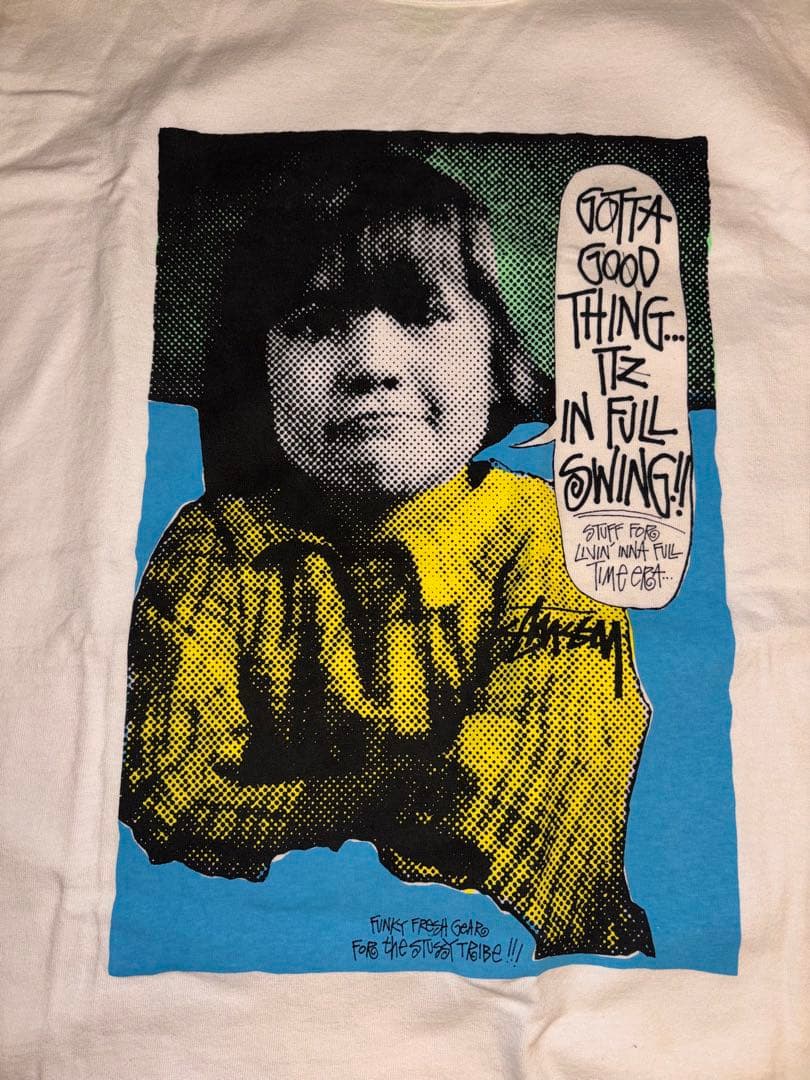 stussy オールド チャンピオンボディー キッズフォトTシャツ黄色松山5周年