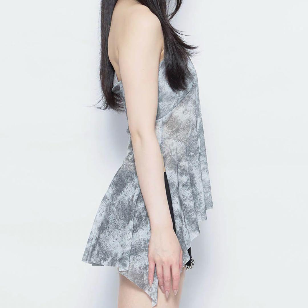 トップス S clip halter tops flare gray