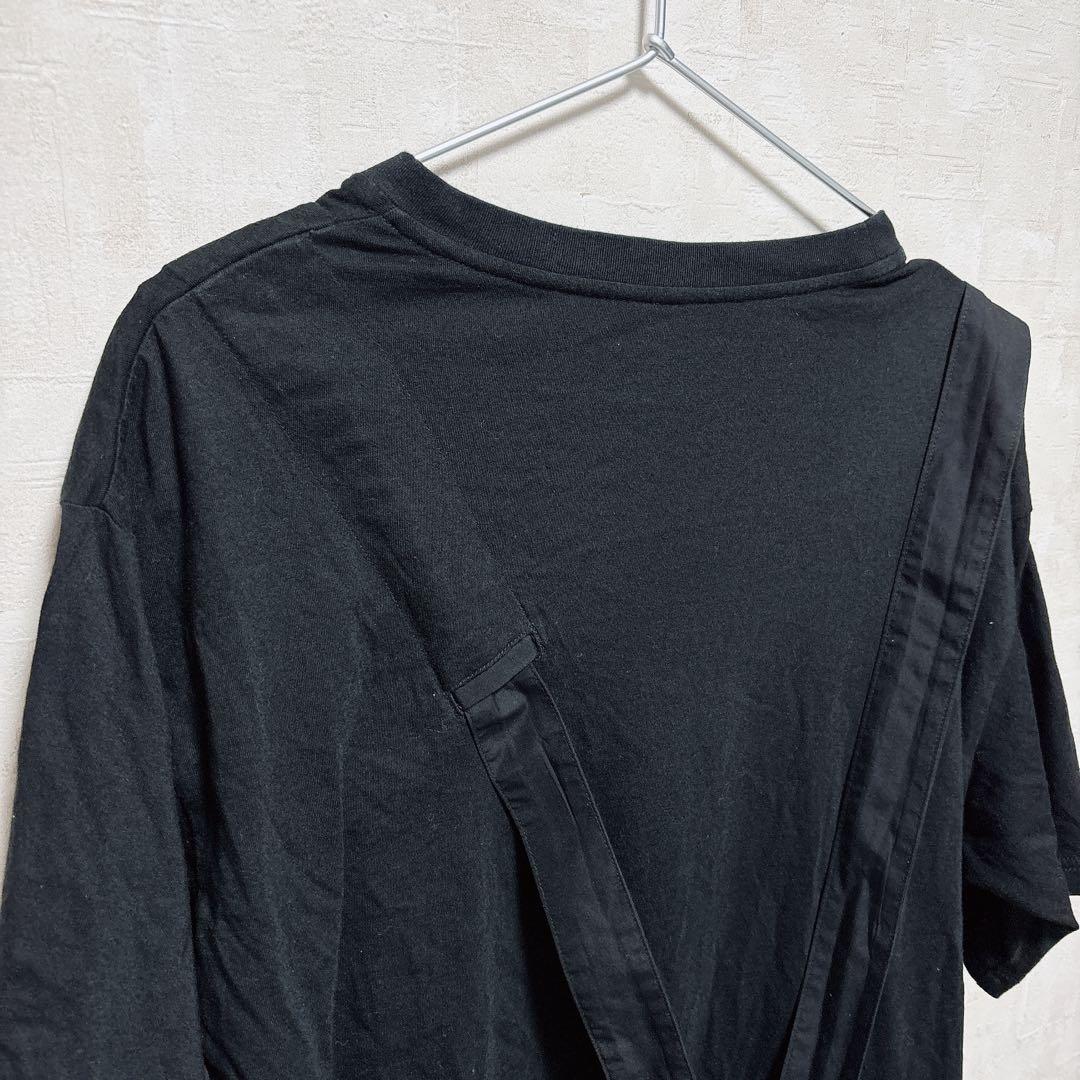 希少 Yohji Yamamoto ストラップデザインTシャツ 日本製 モード
