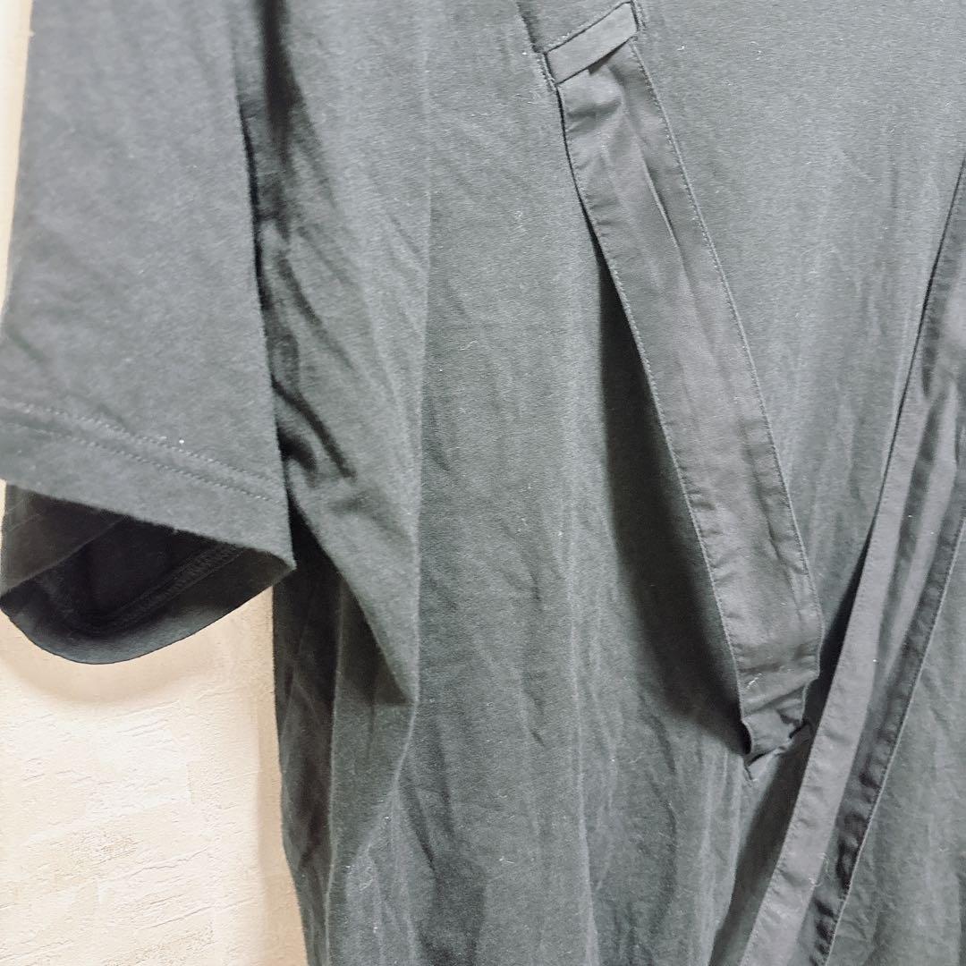 希少 Yohji Yamamoto ストラップデザインTシャツ 日本製 モード